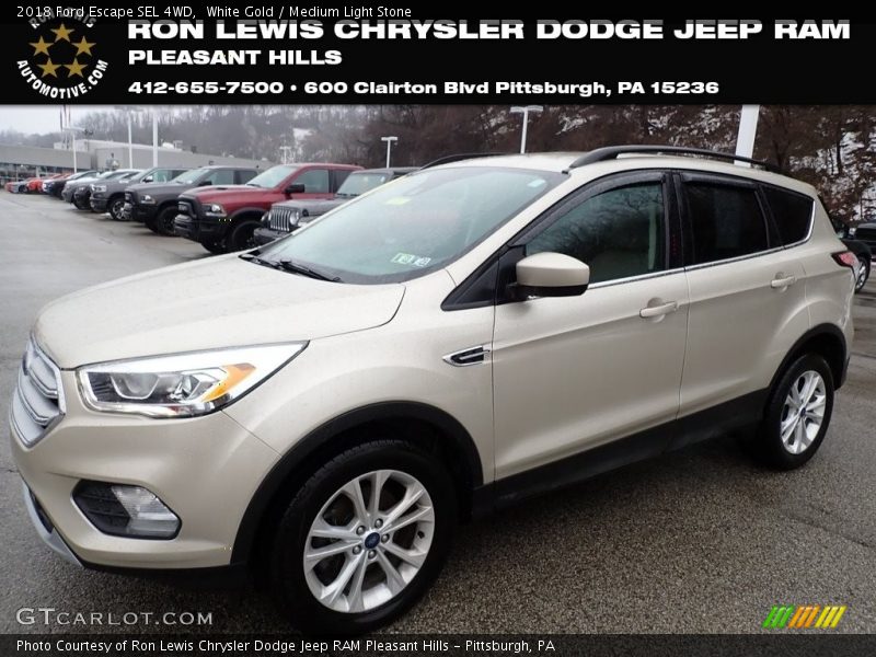 White Gold / Medium Light Stone 2018 Ford Escape SEL 4WD