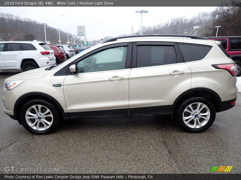 White Gold / Medium Light Stone 2018 Ford Escape SEL 4WD