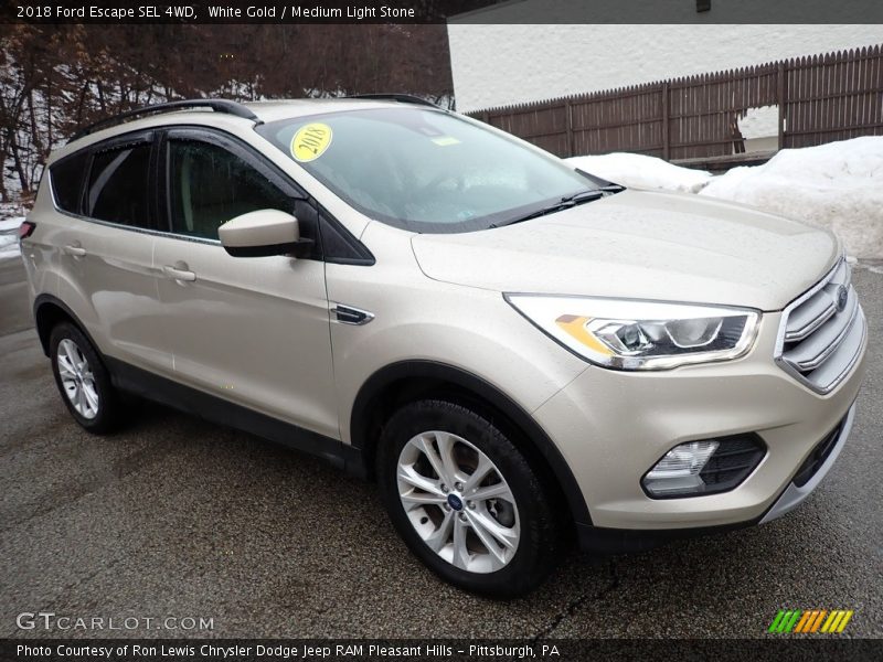 White Gold / Medium Light Stone 2018 Ford Escape SEL 4WD