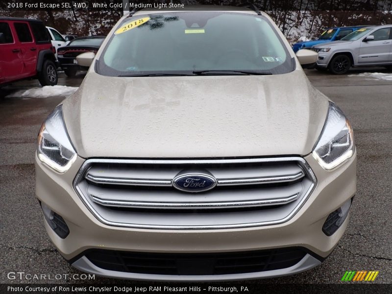 White Gold / Medium Light Stone 2018 Ford Escape SEL 4WD
