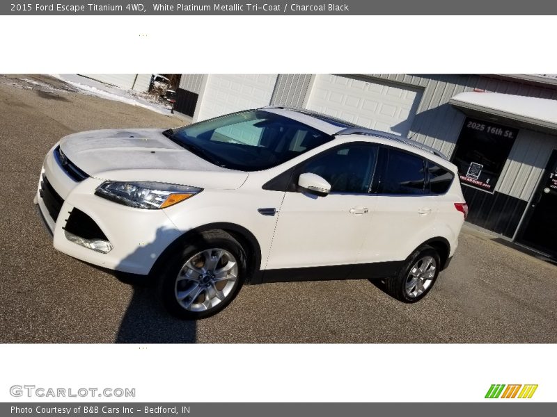 White Platinum Metallic Tri-Coat / Charcoal Black 2015 Ford Escape Titanium 4WD