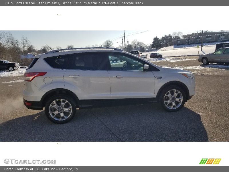 White Platinum Metallic Tri-Coat / Charcoal Black 2015 Ford Escape Titanium 4WD