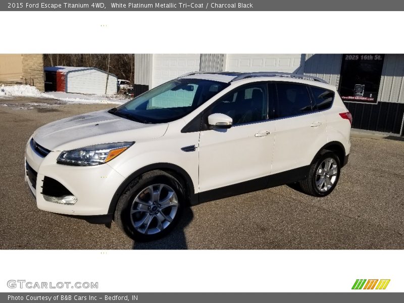 White Platinum Metallic Tri-Coat / Charcoal Black 2015 Ford Escape Titanium 4WD