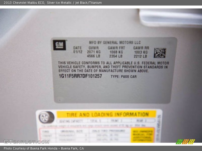 Silver Ice Metallic / Jet Black/Titanium 2013 Chevrolet Malibu ECO