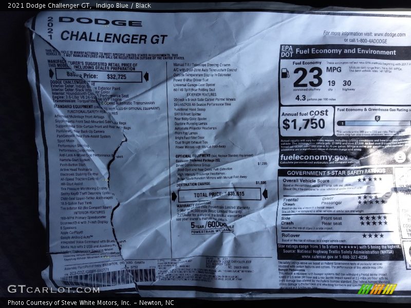 Indigo Blue / Black 2021 Dodge Challenger GT