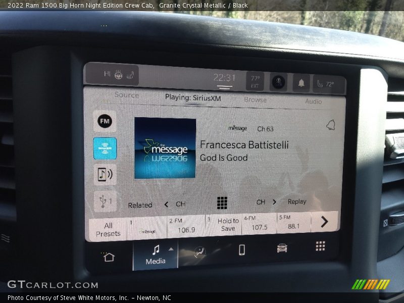Granite Crystal Metallic / Black 2022 Ram 1500 Big Horn Night Edition Crew Cab