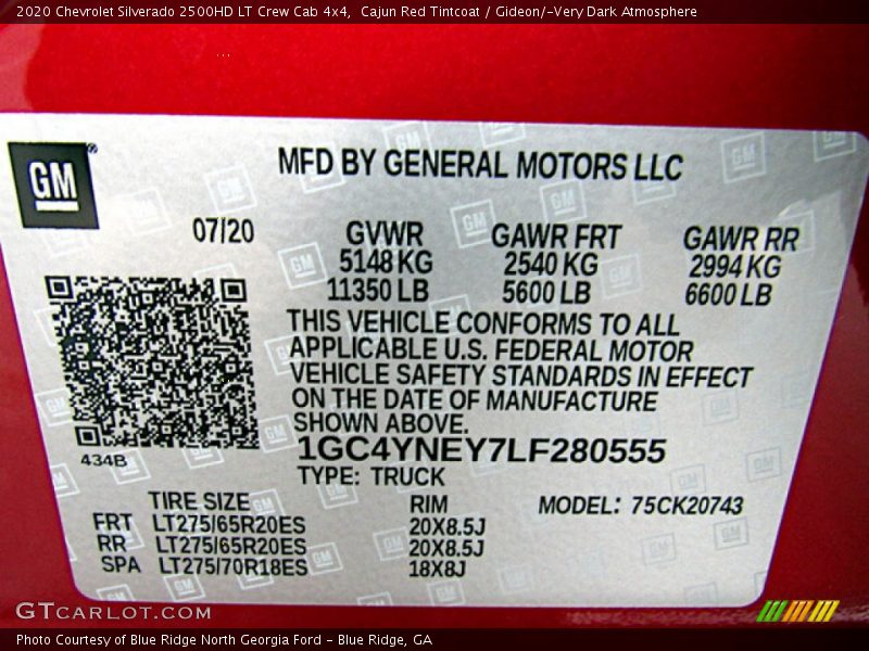 Cajun Red Tintcoat / Gideon/­Very Dark Atmosphere 2020 Chevrolet Silverado 2500HD LT Crew Cab 4x4