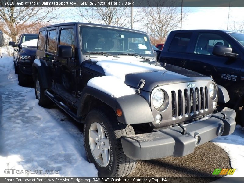 Granite Crystal Metallic / Black 2018 Jeep Wrangler Unlimited Sport 4x4
