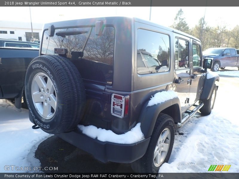 Granite Crystal Metallic / Black 2018 Jeep Wrangler Unlimited Sport 4x4