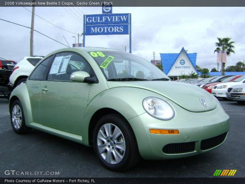 Gecko Green / Black 2008 Volkswagen New Beetle S Coupe
