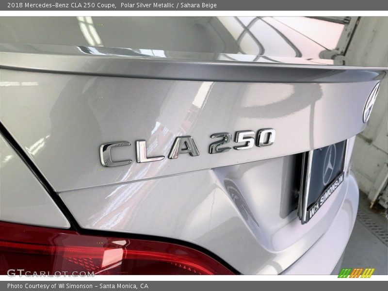 Polar Silver Metallic / Sahara Beige 2018 Mercedes-Benz CLA 250 Coupe