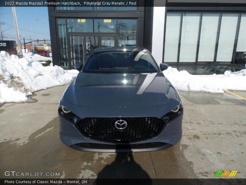 Polymetal Gray Metallic / Red 2022 Mazda Mazda3 Premium Hatchback
