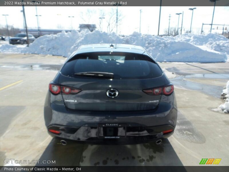Polymetal Gray Metallic / Red 2022 Mazda Mazda3 Premium Hatchback