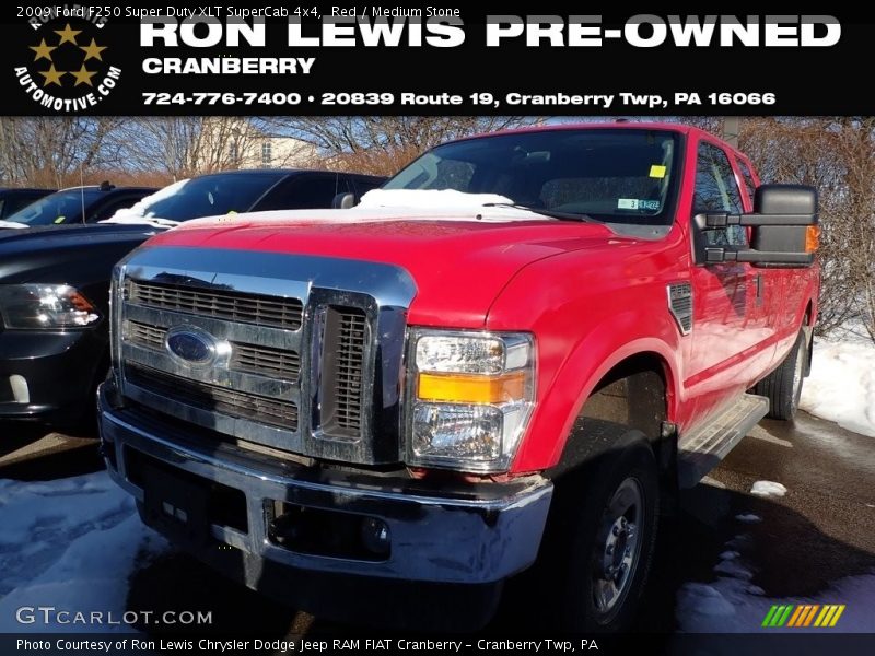 Red / Medium Stone 2009 Ford F250 Super Duty XLT SuperCab 4x4