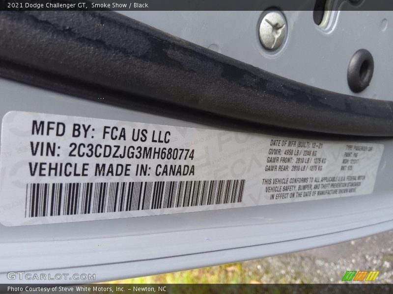 Smoke Show / Black 2021 Dodge Challenger GT