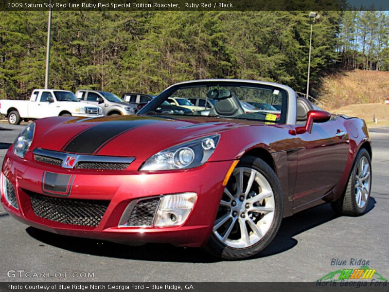 Front 3/4 View of 2009 Sky Red Line Ruby Red Special Edition Roadster