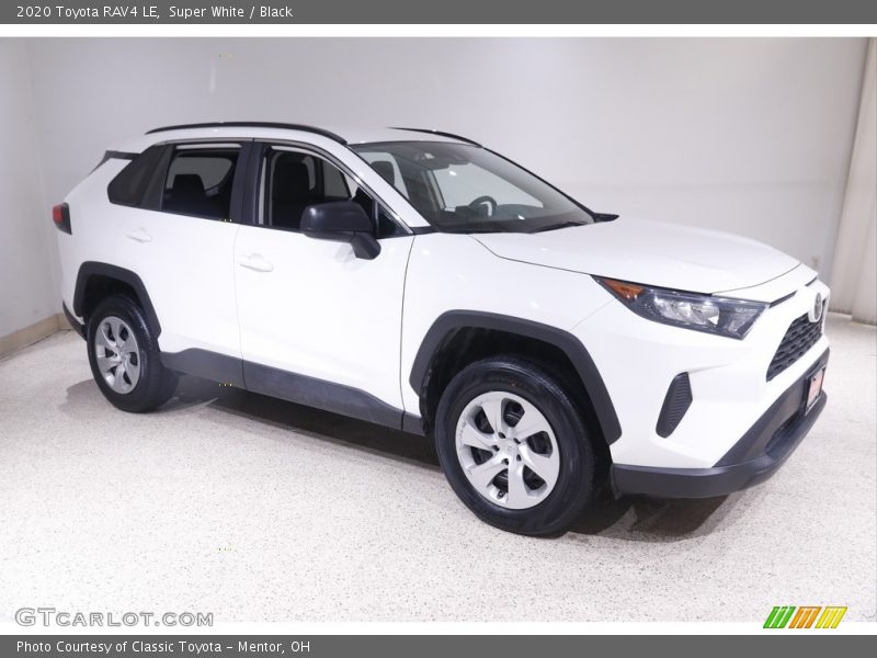 Super White / Black 2020 Toyota RAV4 LE