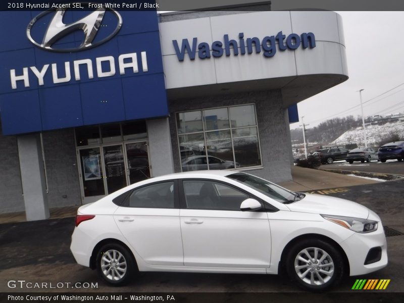 Frost White Pearl / Black 2018 Hyundai Accent SEL