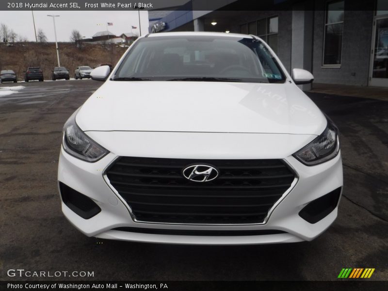 Frost White Pearl / Black 2018 Hyundai Accent SEL