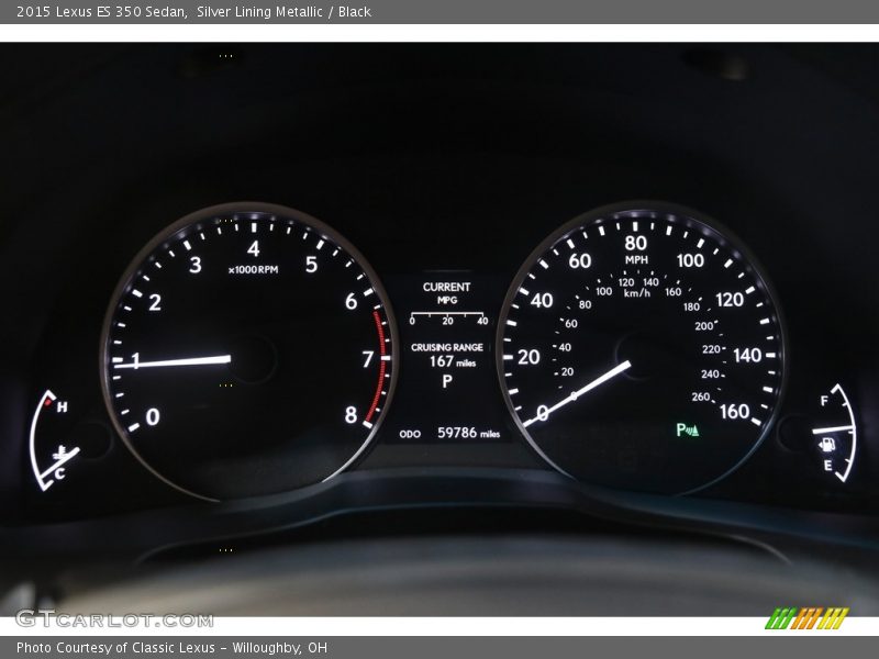 Silver Lining Metallic / Black 2015 Lexus ES 350 Sedan