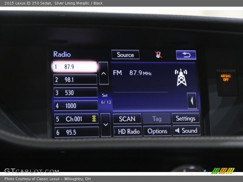 Silver Lining Metallic / Black 2015 Lexus ES 350 Sedan
