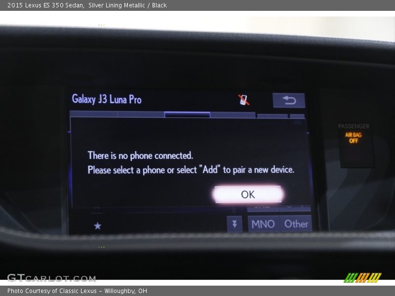 Silver Lining Metallic / Black 2015 Lexus ES 350 Sedan