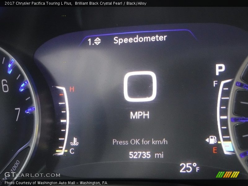 Brilliant Black Crystal Pearl / Black/Alloy 2017 Chrysler Pacifica Touring L Plus