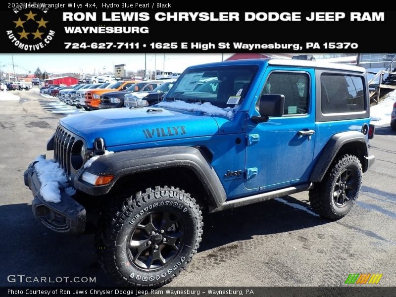 Hydro Blue Pearl / Black 2022 Jeep Wrangler Willys 4x4