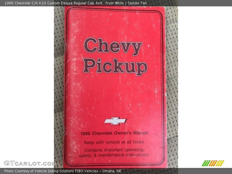 Books/Manuals of 1986 C/K K10 Custom Deluxe Regular Cab 4x4