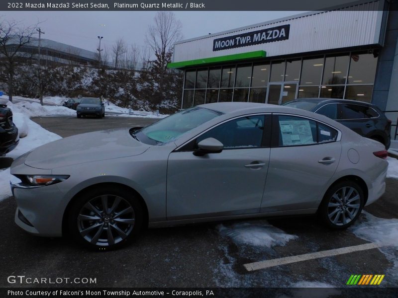 Platinum Quartz Metallic / Black 2022 Mazda Mazda3 Select Sedan