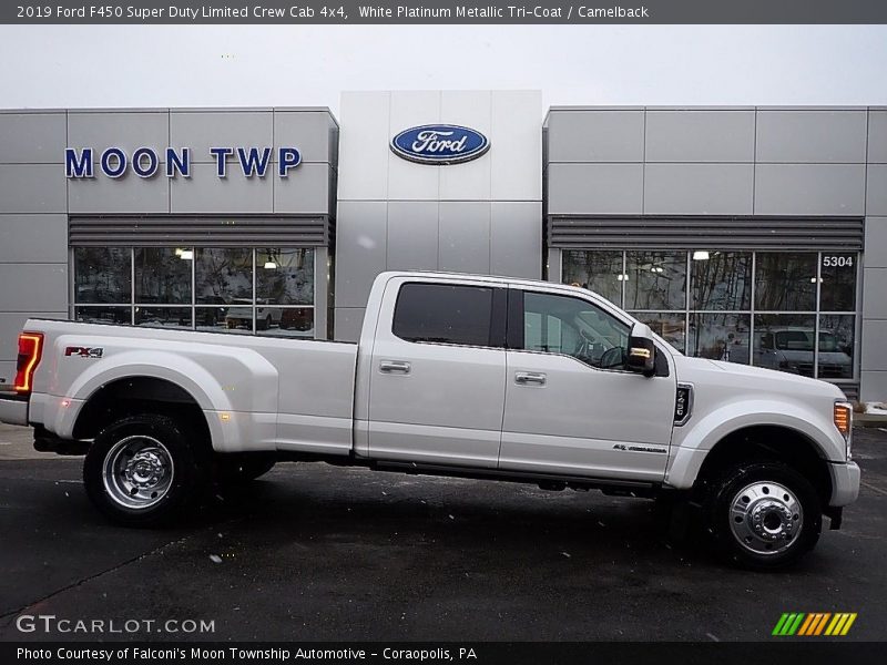 White Platinum Metallic Tri-Coat / Camelback 2019 Ford F450 Super Duty Limited Crew Cab 4x4