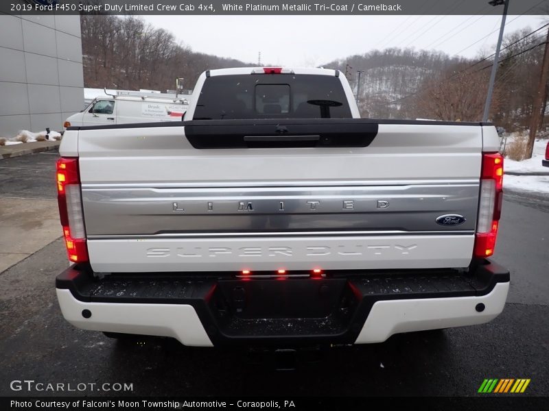 White Platinum Metallic Tri-Coat / Camelback 2019 Ford F450 Super Duty Limited Crew Cab 4x4