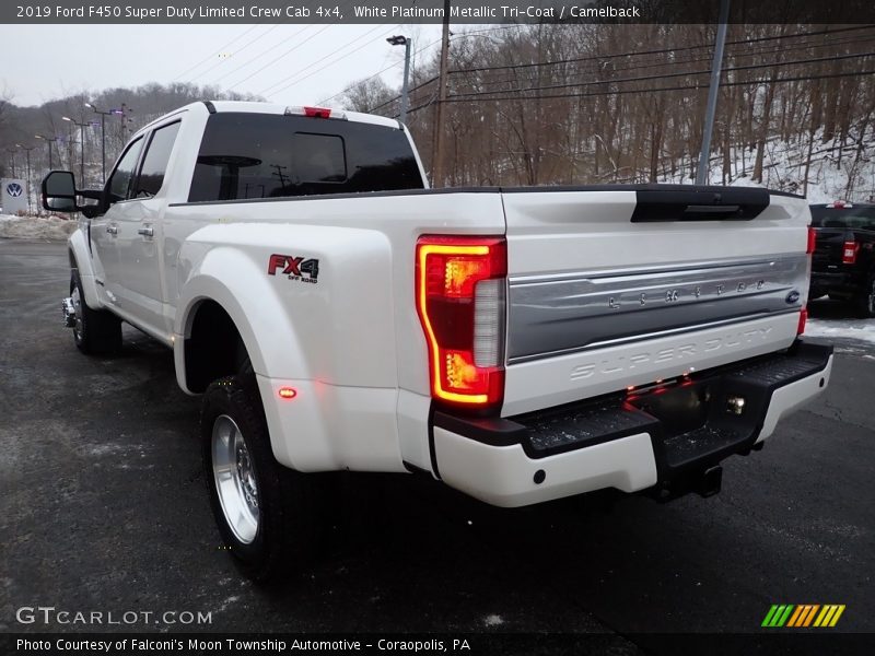 White Platinum Metallic Tri-Coat / Camelback 2019 Ford F450 Super Duty Limited Crew Cab 4x4