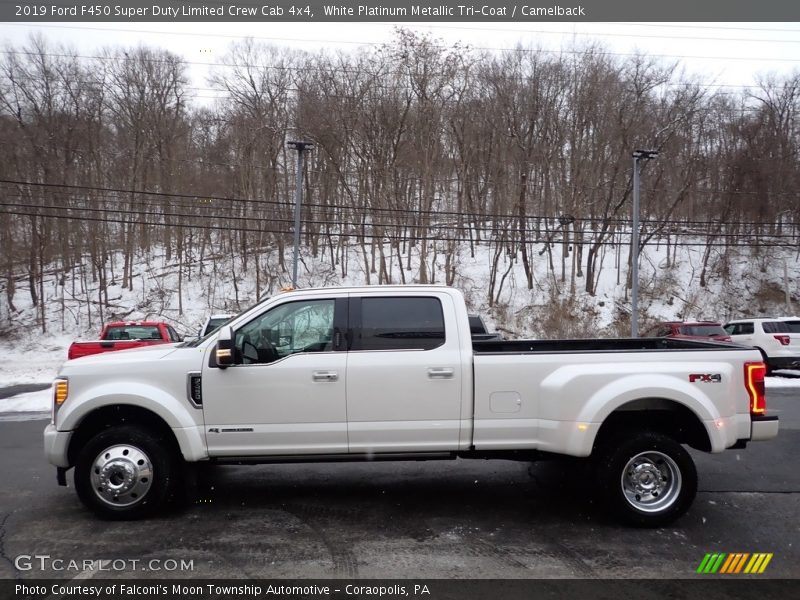 White Platinum Metallic Tri-Coat / Camelback 2019 Ford F450 Super Duty Limited Crew Cab 4x4