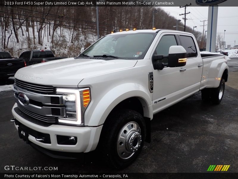 White Platinum Metallic Tri-Coat / Camelback 2019 Ford F450 Super Duty Limited Crew Cab 4x4