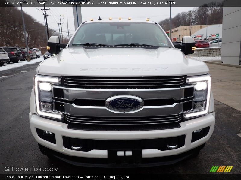 White Platinum Metallic Tri-Coat / Camelback 2019 Ford F450 Super Duty Limited Crew Cab 4x4