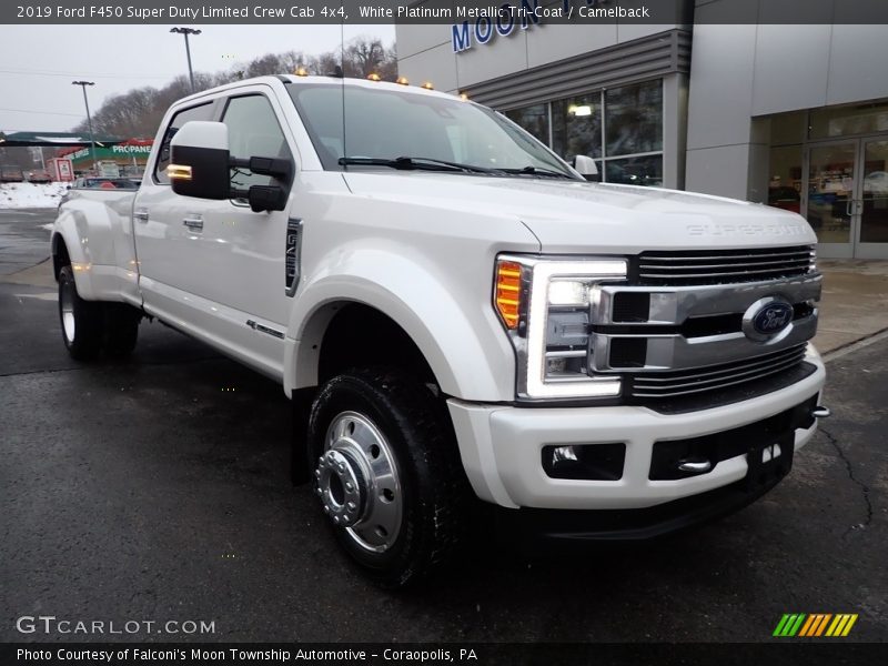 White Platinum Metallic Tri-Coat / Camelback 2019 Ford F450 Super Duty Limited Crew Cab 4x4