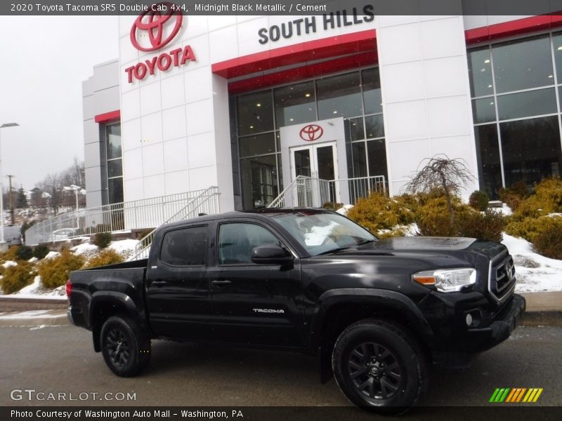 Midnight Black Metallic / Cement 2020 Toyota Tacoma SR5 Double Cab 4x4