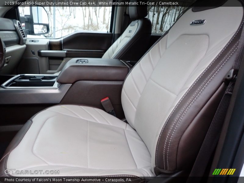 White Platinum Metallic Tri-Coat / Camelback 2019 Ford F450 Super Duty Limited Crew Cab 4x4