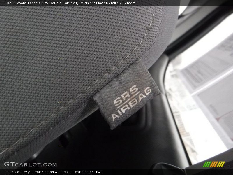 Midnight Black Metallic / Cement 2020 Toyota Tacoma SR5 Double Cab 4x4