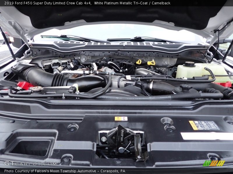 White Platinum Metallic Tri-Coat / Camelback 2019 Ford F450 Super Duty Limited Crew Cab 4x4