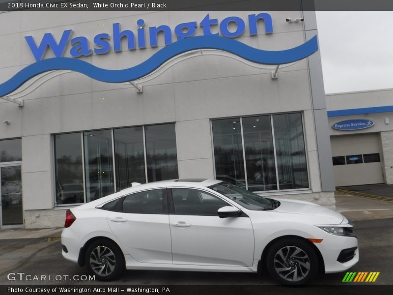 White Orchid Pearl / Black 2018 Honda Civic EX Sedan