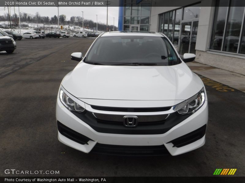 White Orchid Pearl / Black 2018 Honda Civic EX Sedan