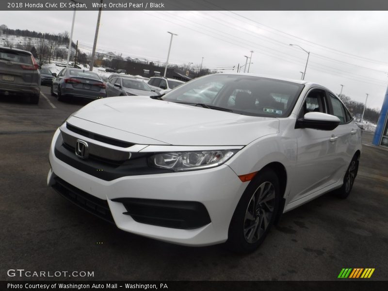White Orchid Pearl / Black 2018 Honda Civic EX Sedan