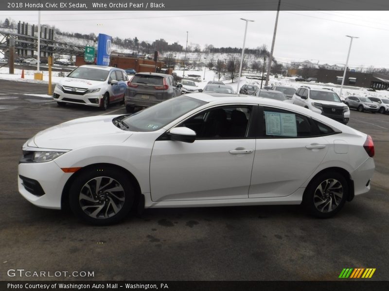 White Orchid Pearl / Black 2018 Honda Civic EX Sedan