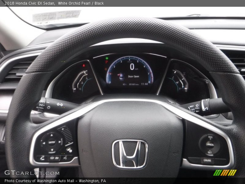 White Orchid Pearl / Black 2018 Honda Civic EX Sedan