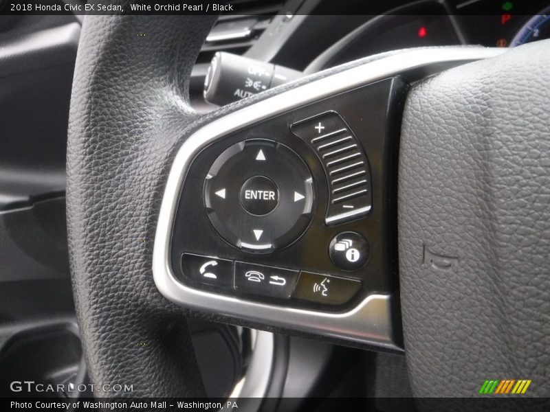 White Orchid Pearl / Black 2018 Honda Civic EX Sedan