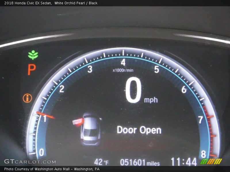 White Orchid Pearl / Black 2018 Honda Civic EX Sedan