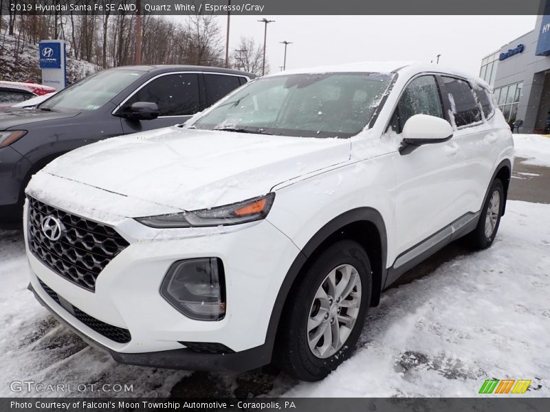 Quartz White / Espresso/Gray 2019 Hyundai Santa Fe SE AWD