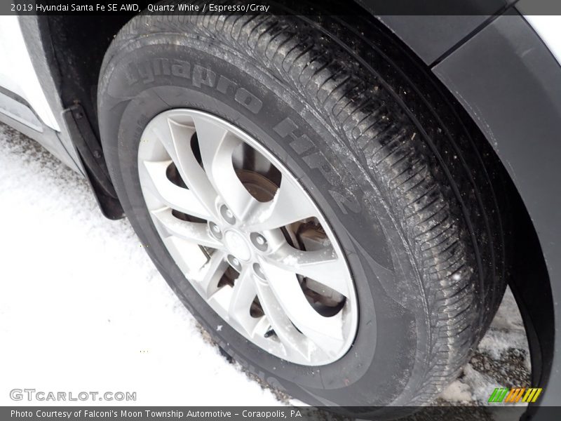 Quartz White / Espresso/Gray 2019 Hyundai Santa Fe SE AWD